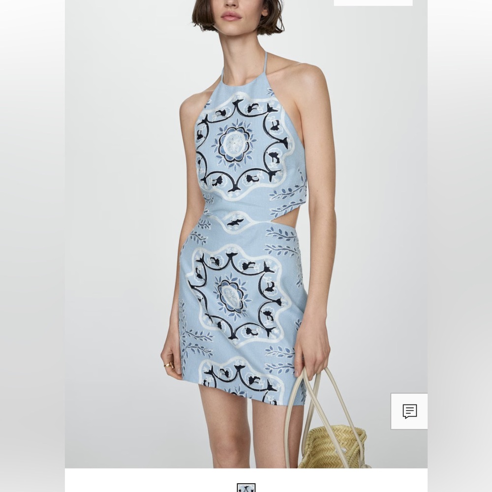 NWT Mango printed dress with openings